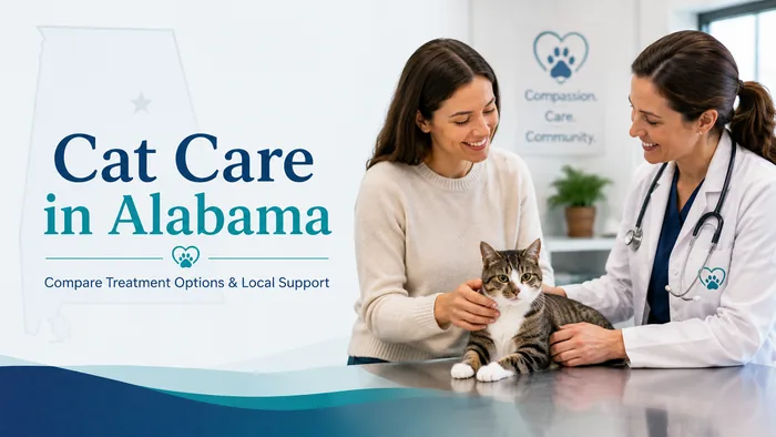 Cat receiving veterinary care and examination