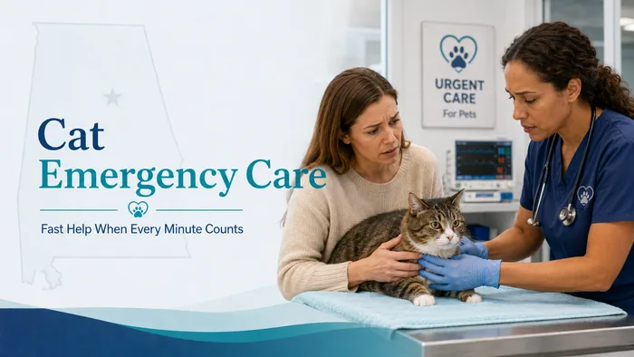 Cat receiving urgent veterinary care